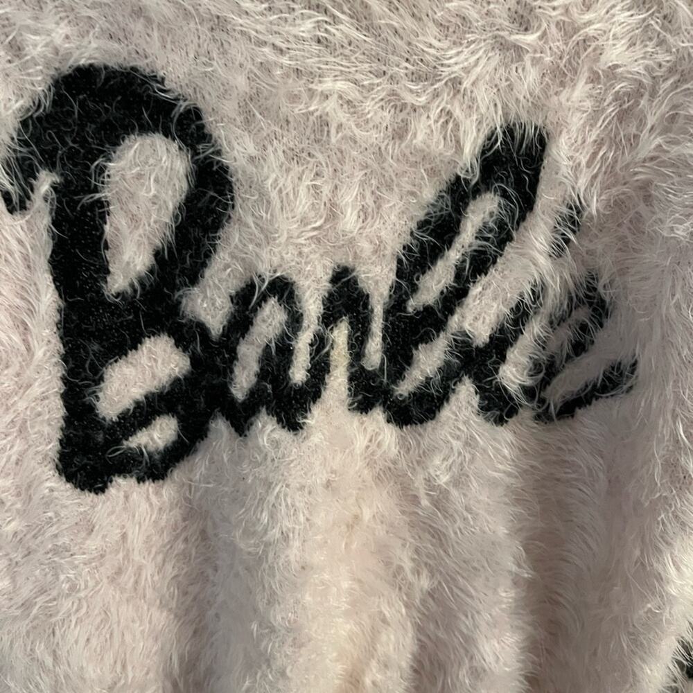 Limited Edition Barbie x Forever 21 Pink Fuzzy Sweater Small Rare Y2K Barbiecore - Picture 6 of 8